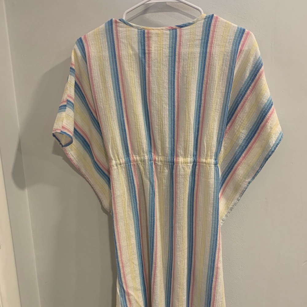 Jessica Simpson Blue and Pink Tie Front Swim Coverup - Picture 3 of 13